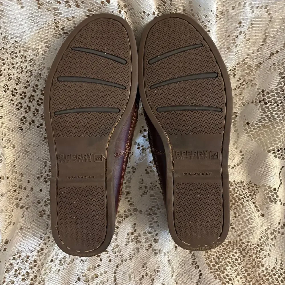 Sperry Mako 2-Eye Men's US 10.5 M Dark Brown Leather Boat Shoes